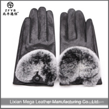 Hot Sale Top Quality Best Price fashion sex leather gloves with fur